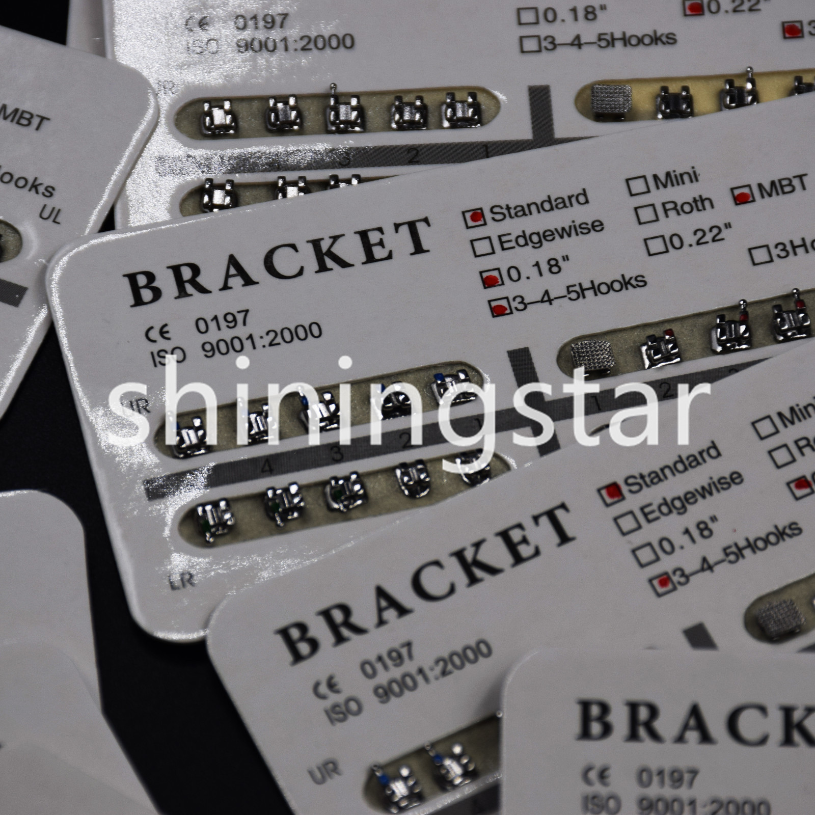 10Bag Dental Ortho Brackets Brace Mini/Standard Roth/MBT/Edgewise 3/345/No Hooks