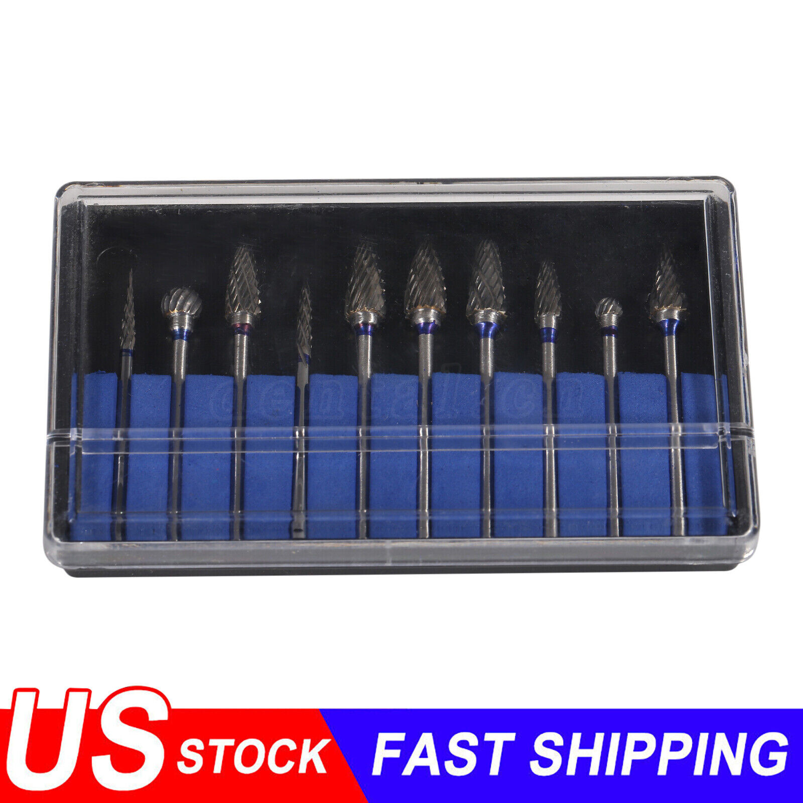 10 Pcs Dental Lab Tungsten Steel Carbide Burs Polishing Bur Drills HP 2.35mm