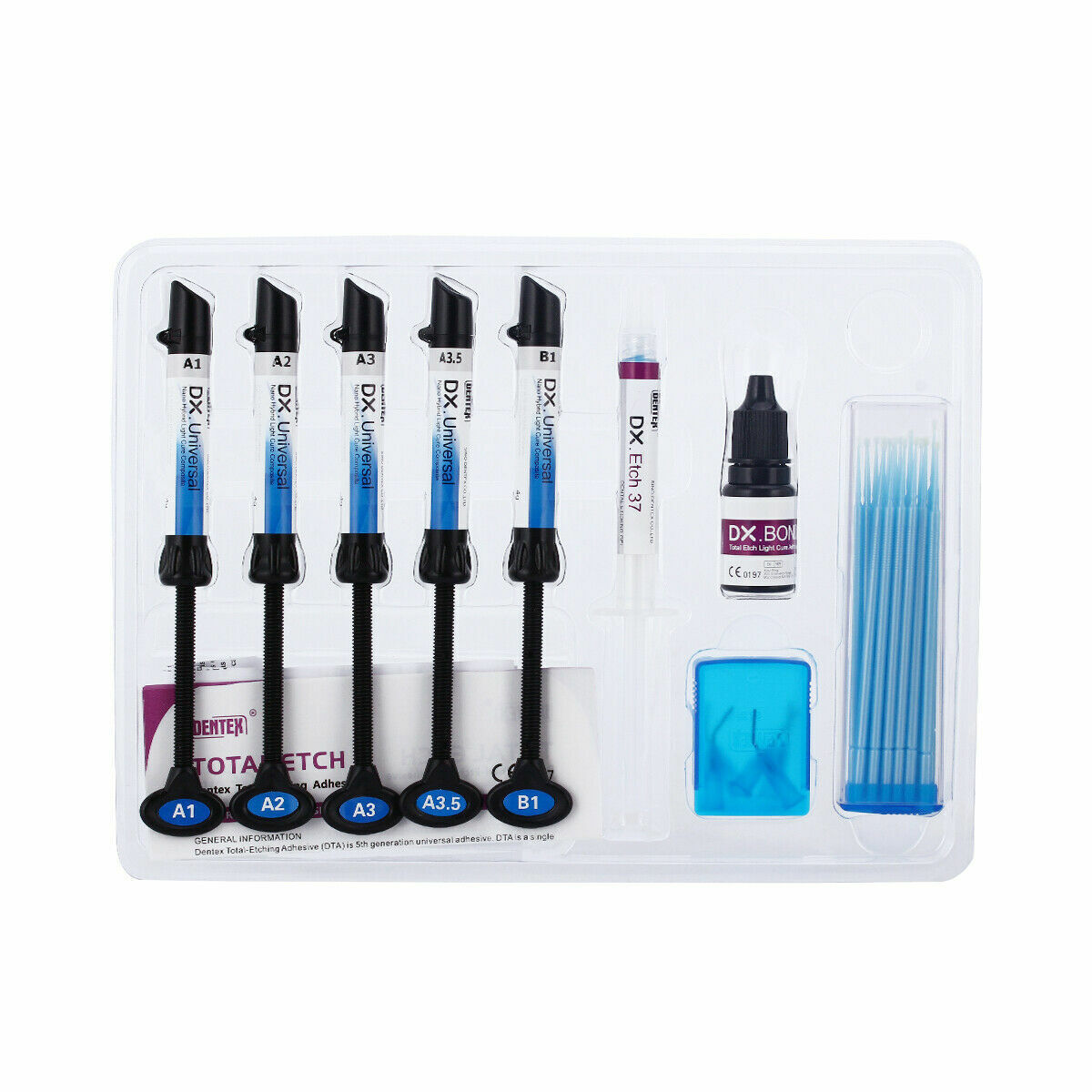 dental resina de compuesto de cura Dentex Light Kit A1 A2 A3 A3.5 B1 Shade