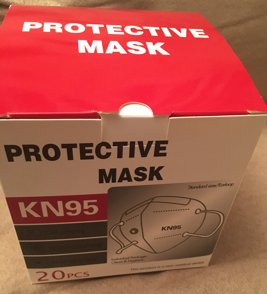 Face Mask KN 95 With “BREATHING VALVE”.Box Of 20 New Masks.USA Authorized Seller