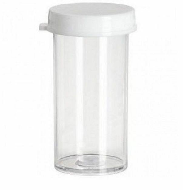 Plastic Snap Cap Vials – 12 Dram Pack of 25 Polystyrene – 1 1/8 x 2 5/8 inches