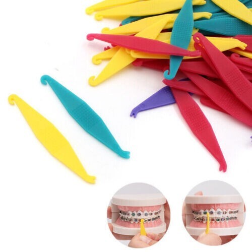 300Pcs Dental Orthodontic Elastic Placer Elastic Rubber Band Placers Mixed Color