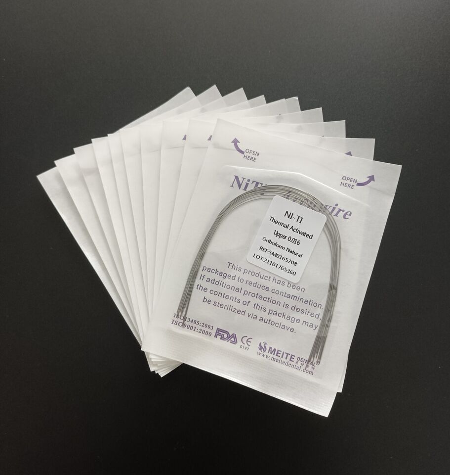 Dental Orthodontic Arcos Thermal Activated Niti Round Arch Wires Natural Form