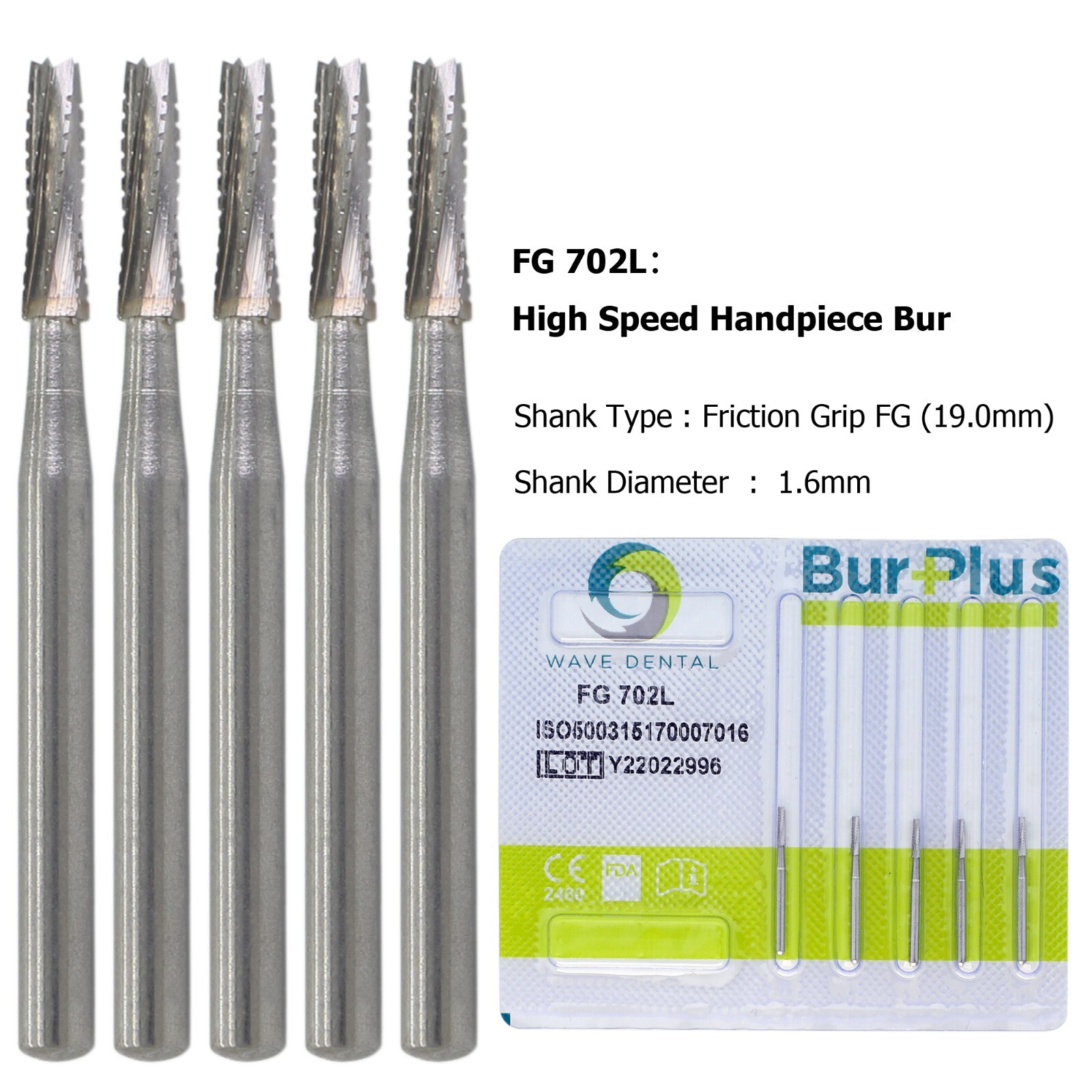 Wave Dental Carbide Bur High Speed Friction Grip FG 699 699L 701 701L 702L PRIMA