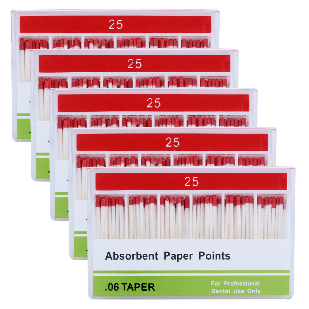 5X Dental Absorbent Paper Point 25# Taper .06 Root Canal Cleaning Tip 100pc/box