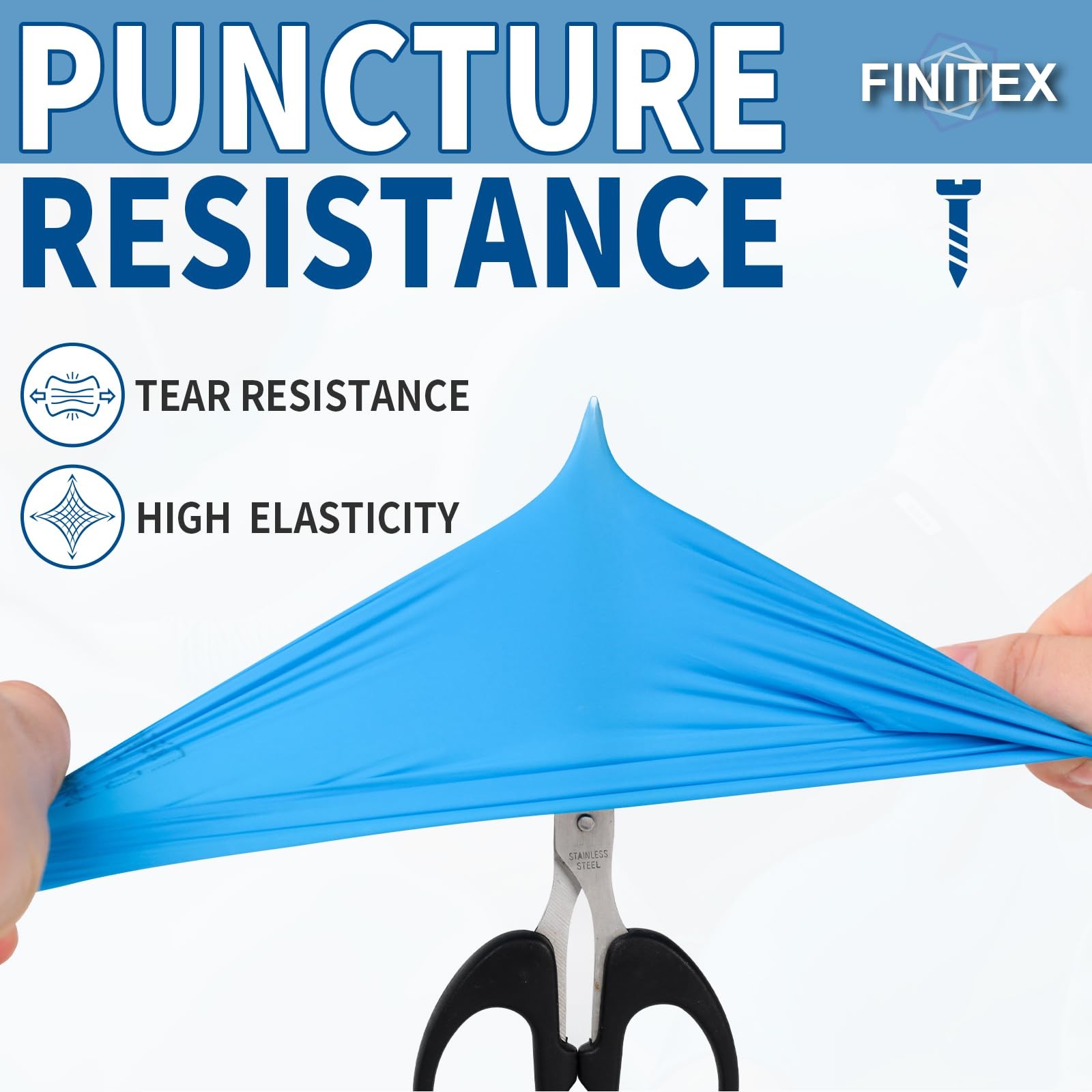 FINITEX Blue Disposable Nitrile Exam Gloves – 200 PCS/BOX 3.5mil Rubber