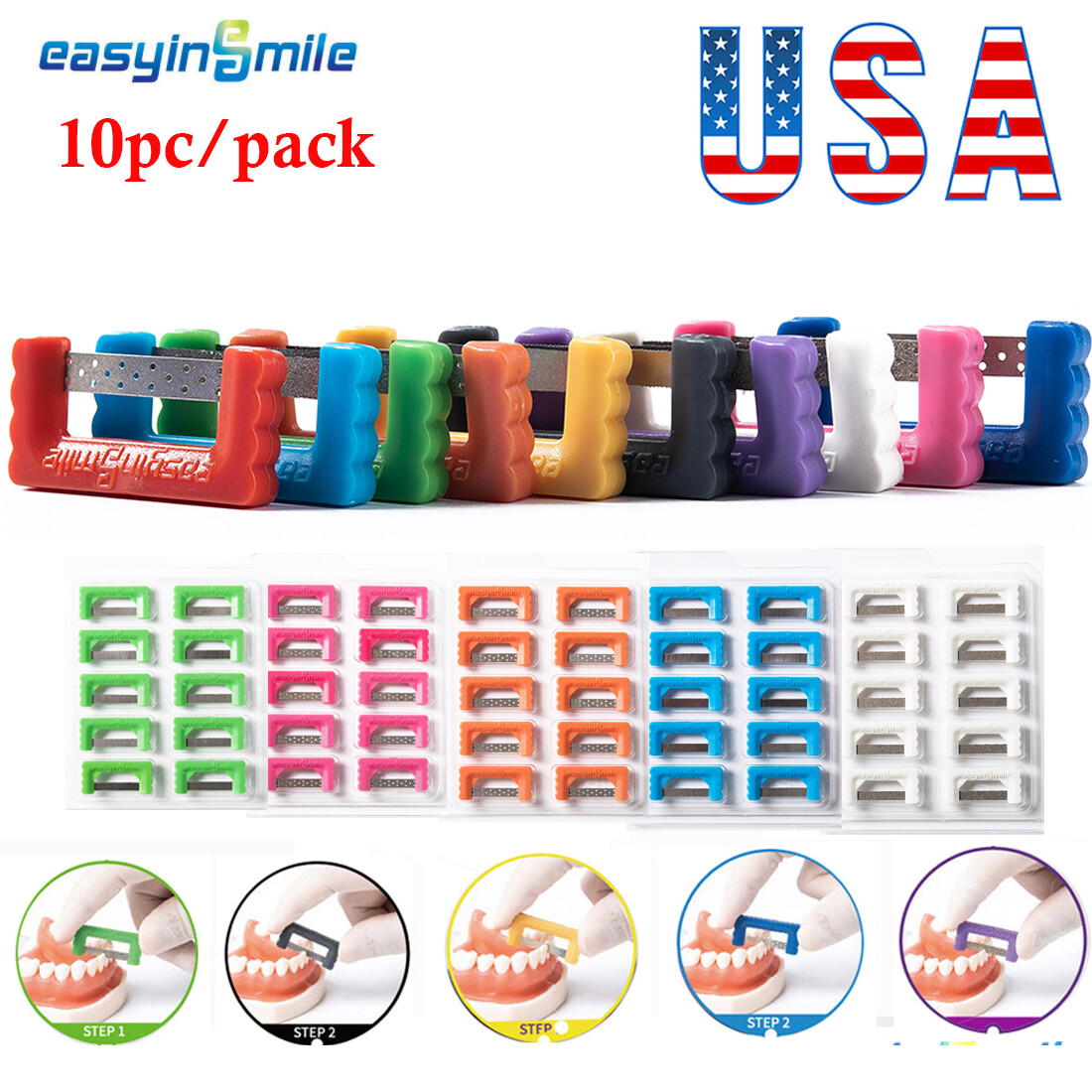 10pc Dental enamel reduction Strips Orthodontic IPR/IR Strip Interproximal Reuse