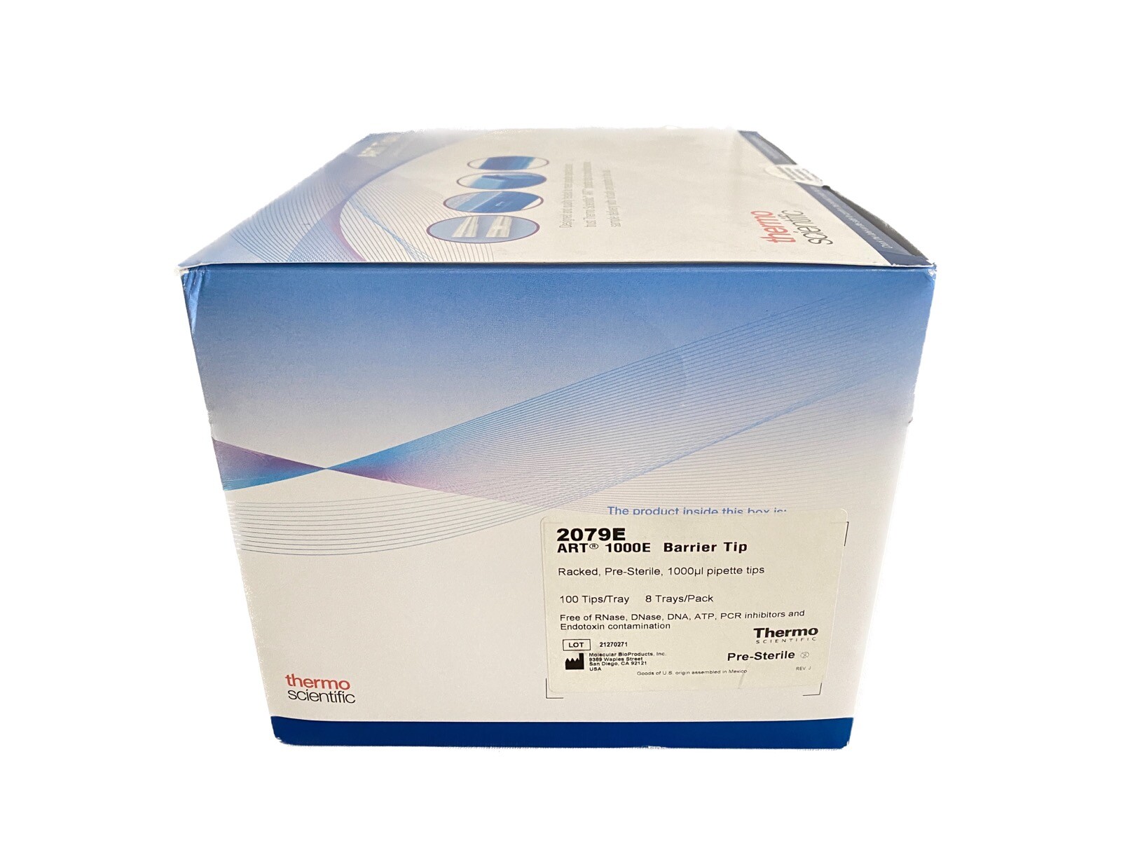 (800/Pk) THERMO 1000uL ART 1000E Barrier Filter Pipette Tips Racked 8×100 2079E