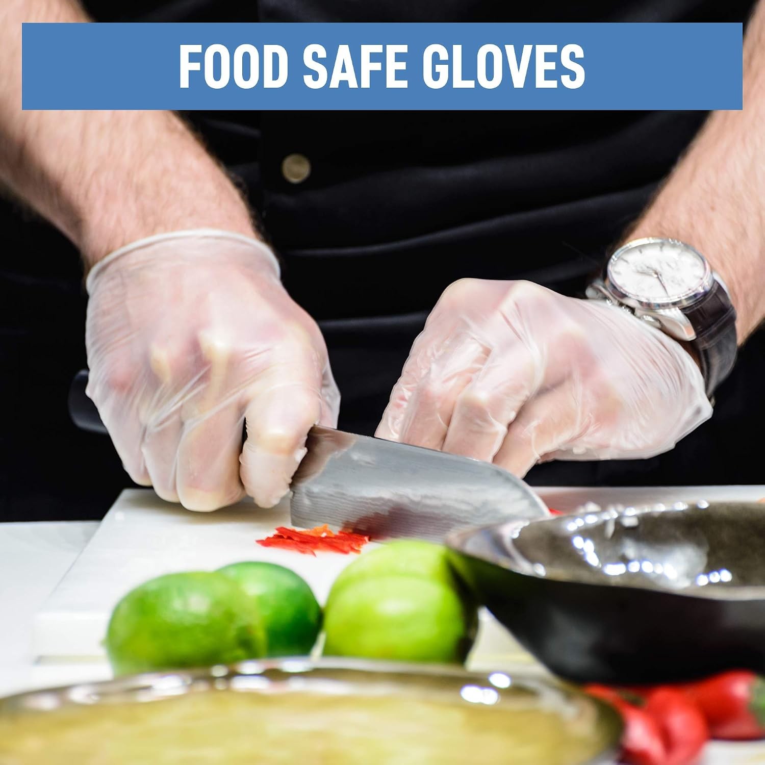Powder Free Disposable Gloves Medium, [1000 Count] – 4 Mil Clear Vinyl Gloves…