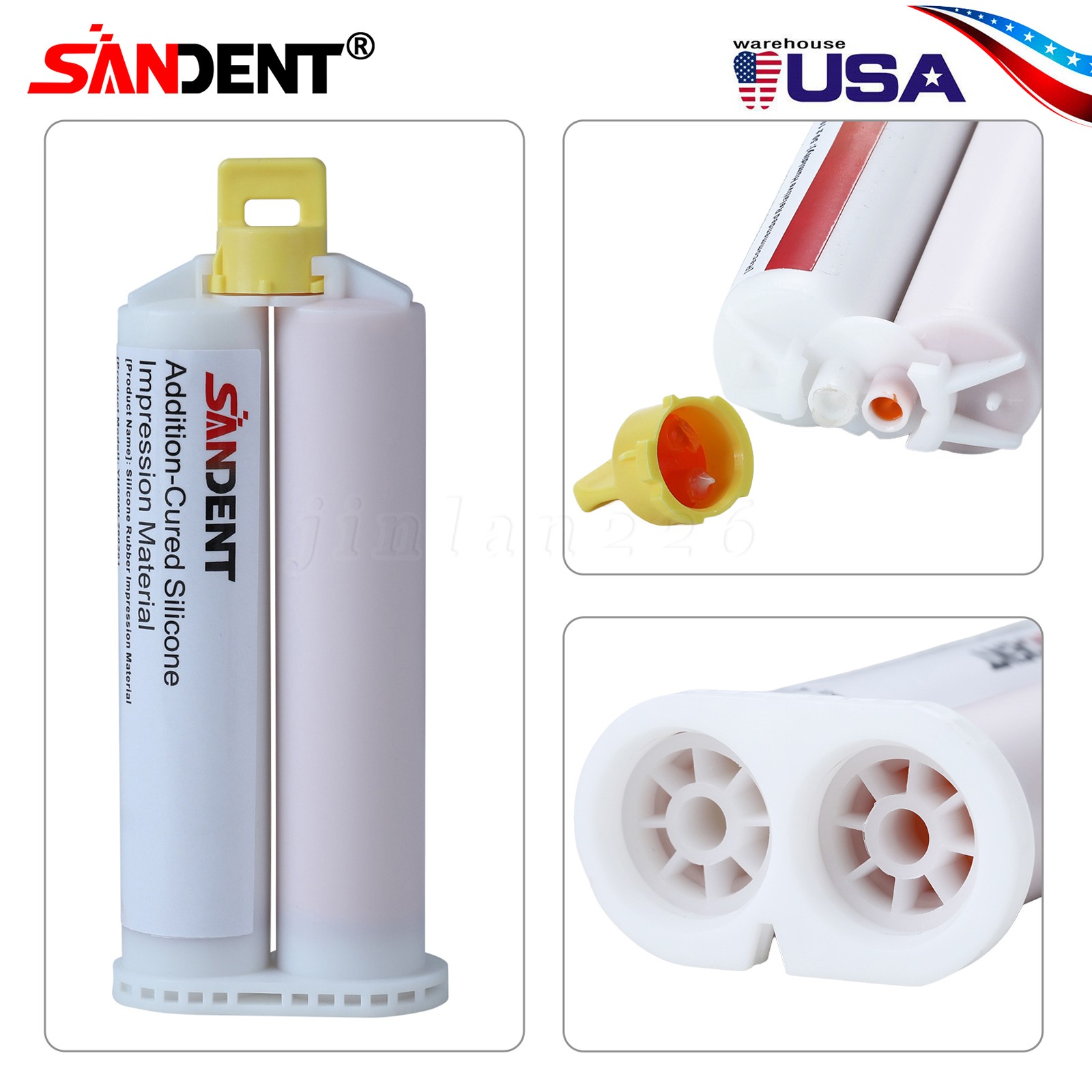 Dental Impression Material VPS Light Body Fast Set (4 Cartridge & 20 Tips) PVS