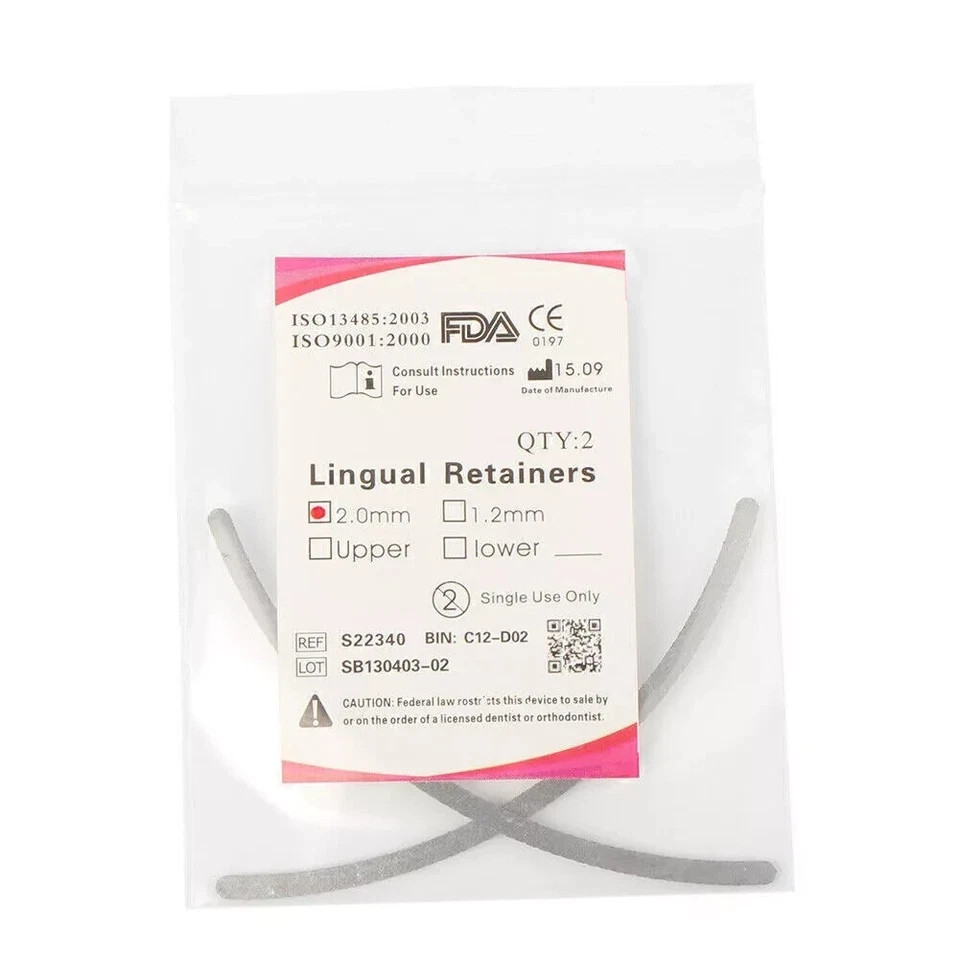 2 Pcs/Pack Dental Orthodontic Lingual Splits Retainer Universal Meshed Base