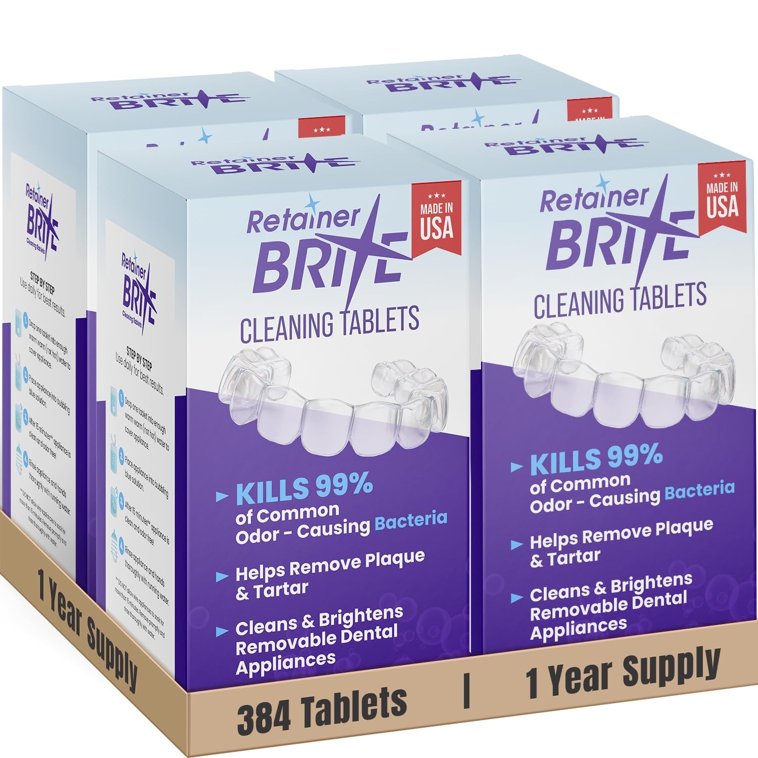 Retainer Brite brite, 1 year supply, 384 count (Pack of 1), #3818