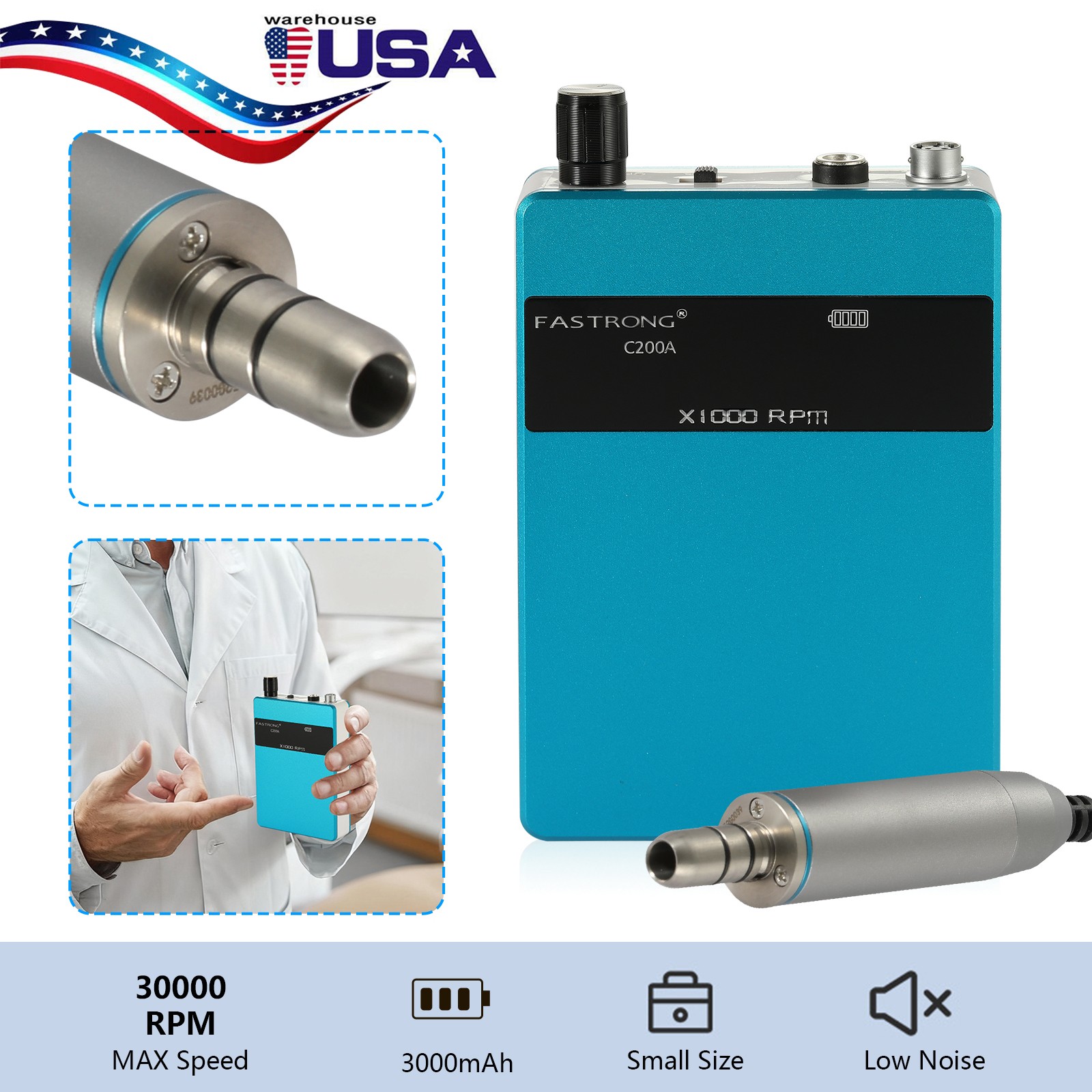 Dental Electric Micromotor E-Type Polishing polisher Machine Unit 30KRPM