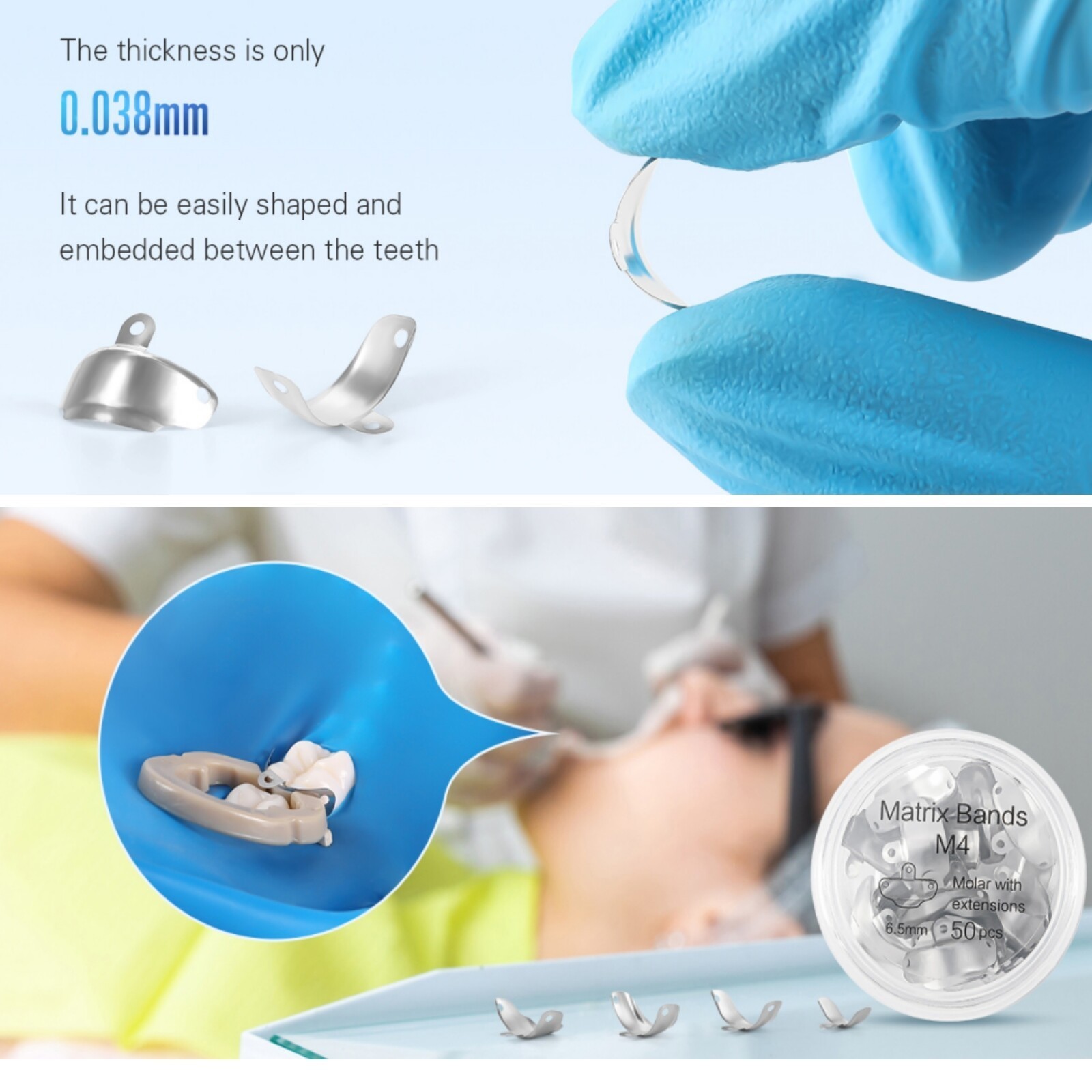Dental Matrix Bands Ring Sectional Matrice Clamp/Wedges Fit Garrison Palodent V3