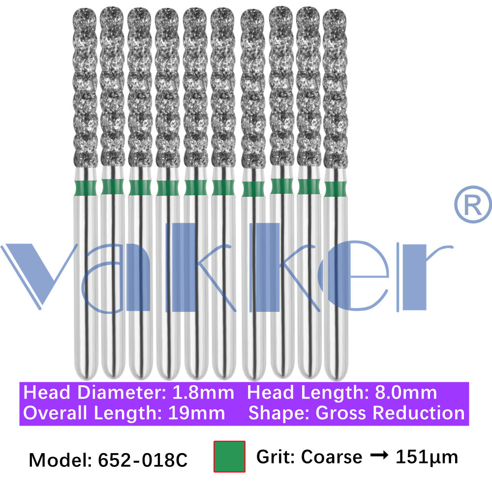 50pc Dental Diamond Bur Inter Proximal Gross Reduction 392 652 655 Handpiece Bit