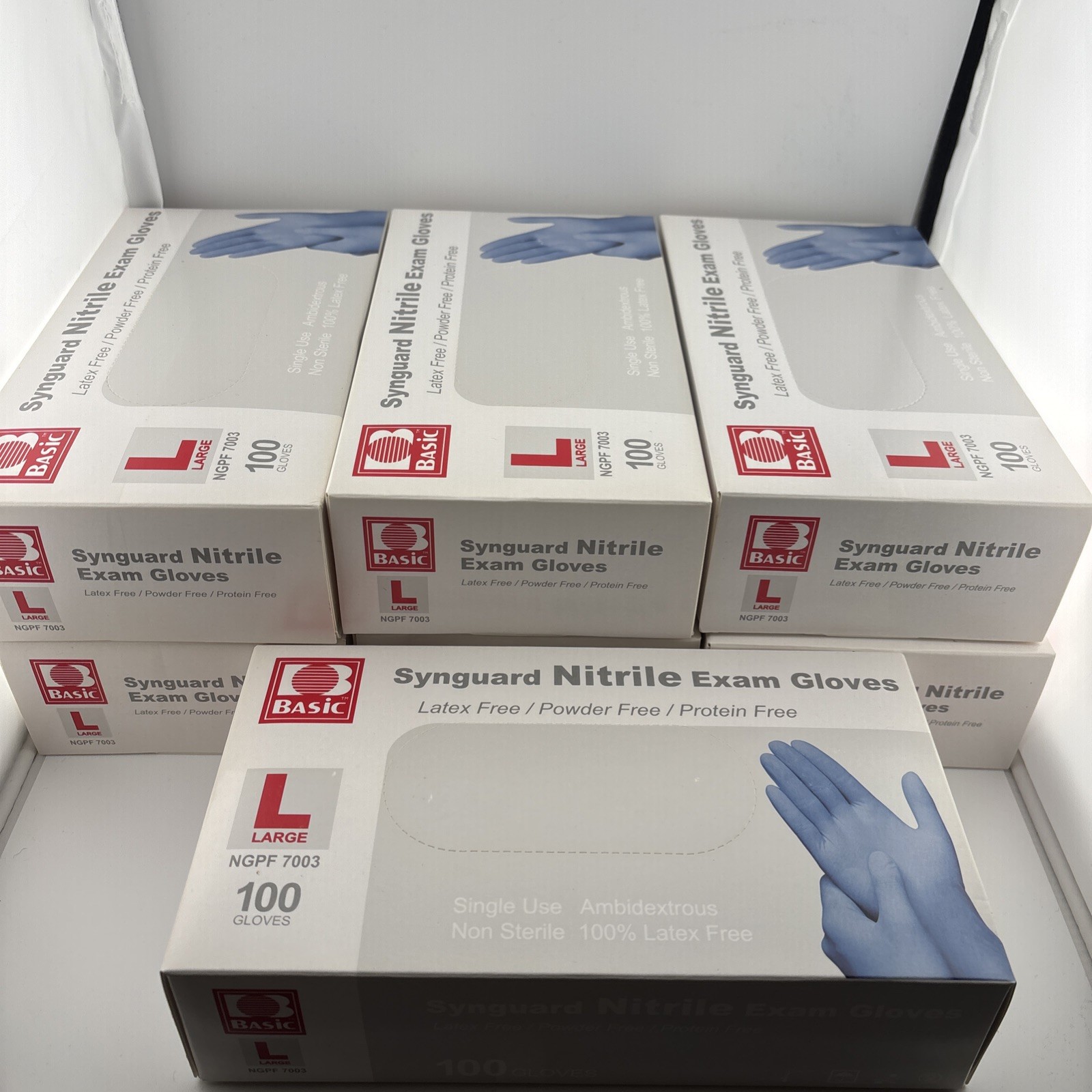 Synguard Nitrile Exam Gloves Powder-Free Blue large (7x 100/Bx)