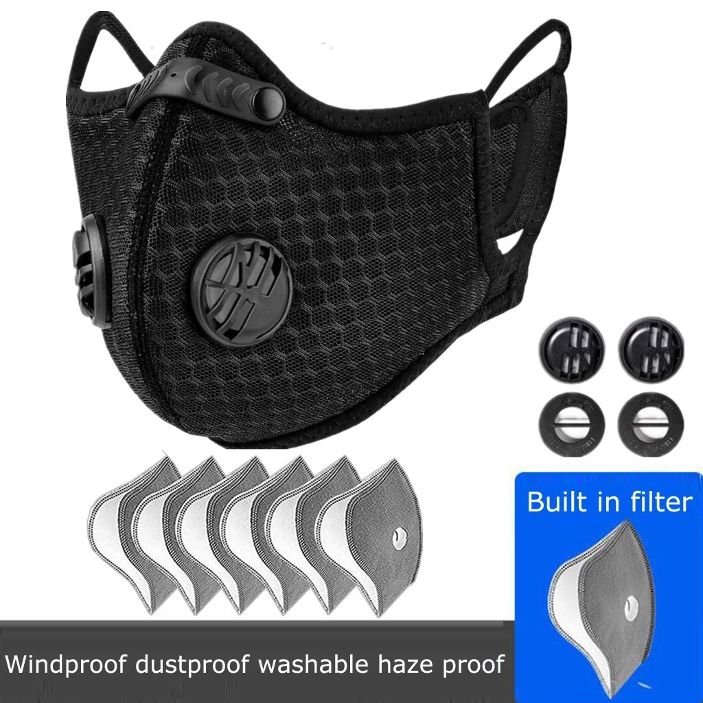 Washable Anti Pollution Facepiece Half Face Cover Respirator Mask With Filters