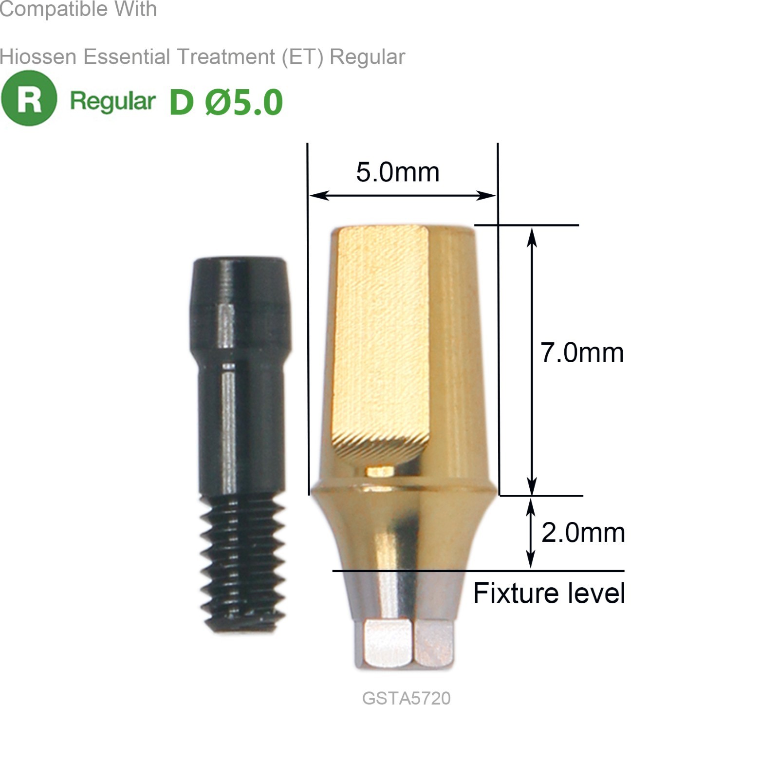 US Implant Hex Transfer Abutment Regular Straight Fit Osstem Hiossen TS D Ø5.0