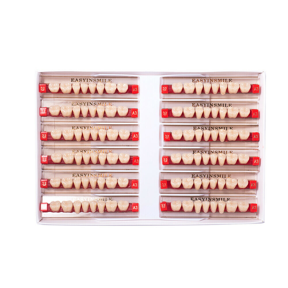 5Sets Dental Acrylic Resin DIY False Denture Upper Lower Full Set Shade A1/A2/A3