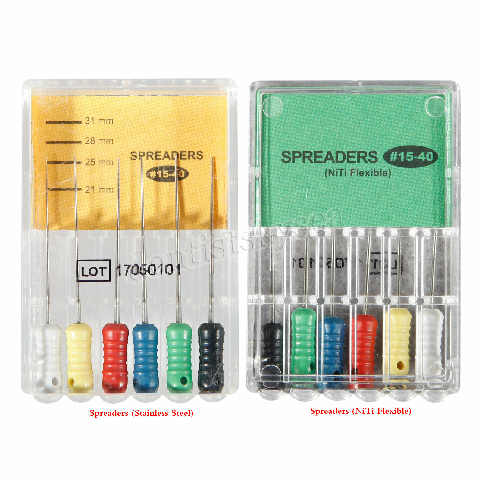 Dental Spreaders 25mm #15-40 Stainless Steel/NITI Files Endo Root Canal Hand Use