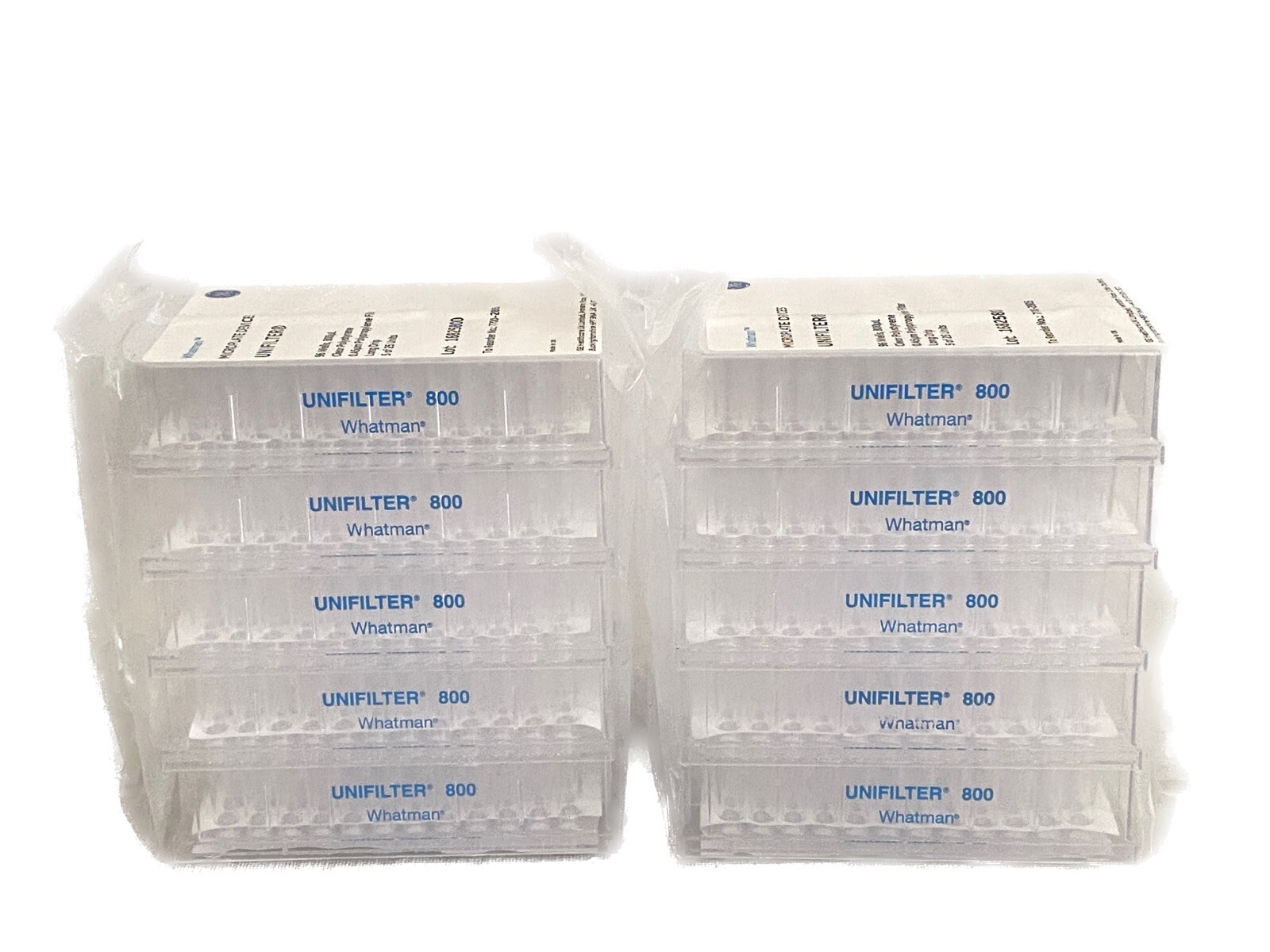 (10) WHATMAN Unifilter 800uL 96-Well PS Microplates 0.45um Long Drip 7700-2805