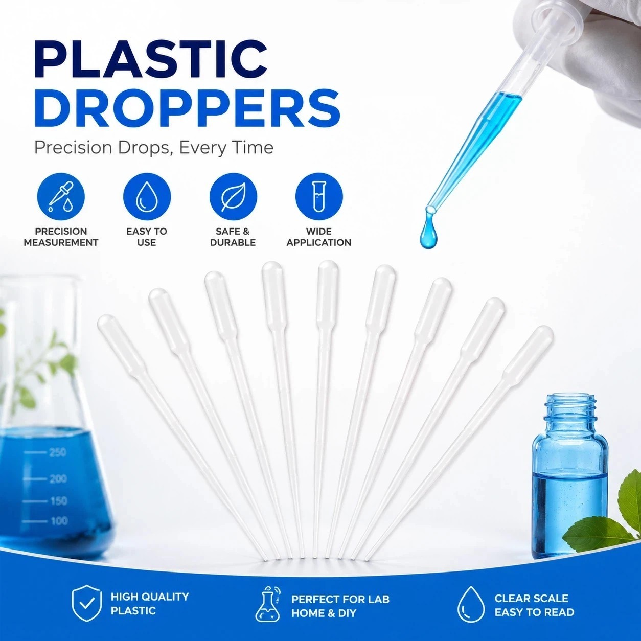 100PCS 3ML Transfer Pipettes Plastic Droppers Disposable Dropper for Resin