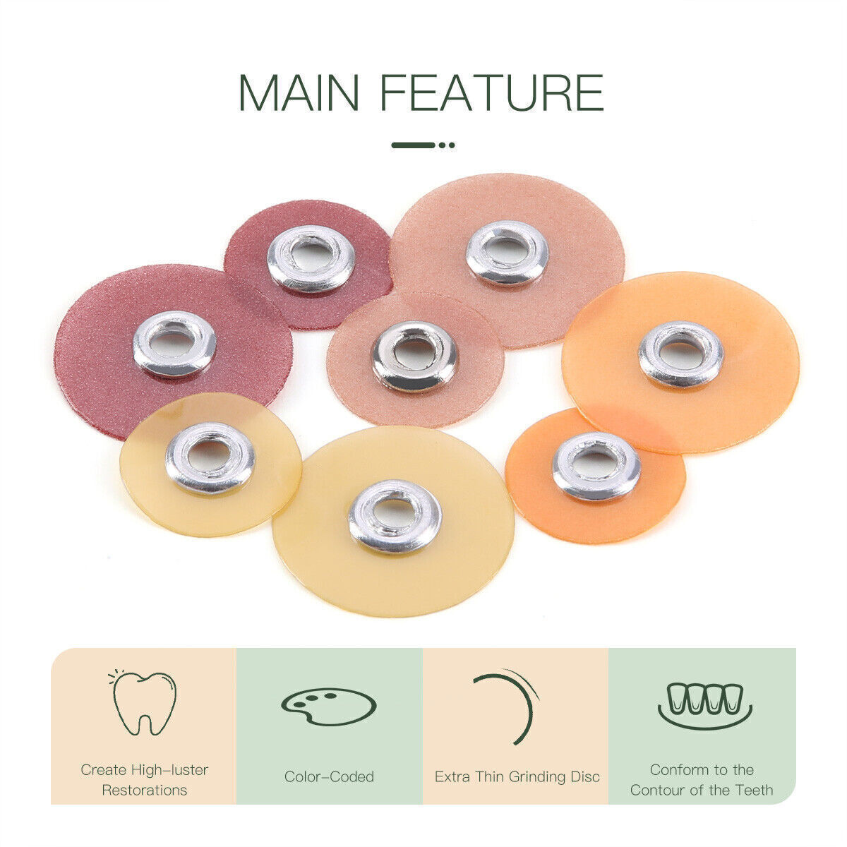 5Packs Dental SOFLEX Composite Finishing Polishing Discs 9.5mm Fine 50pcs/pack