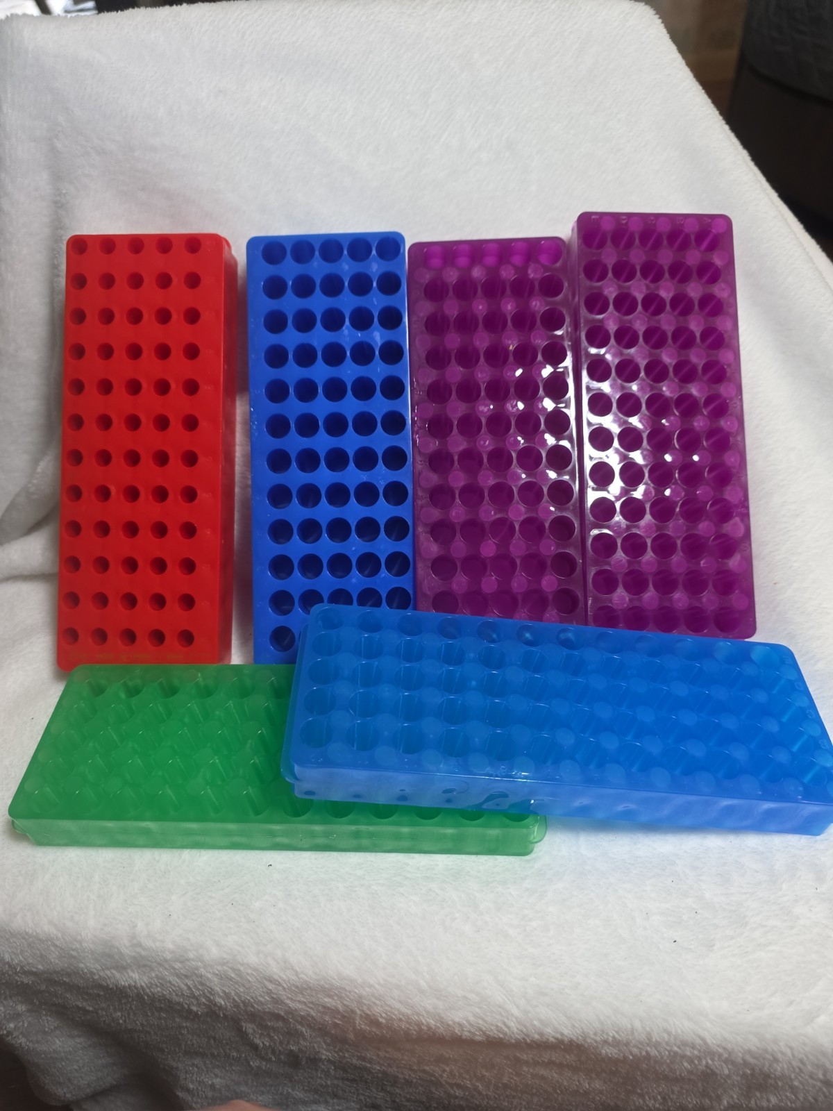NEW 6 PACK Double Sided Modular Test Tube Racks – Multiple Colors 60 Slots