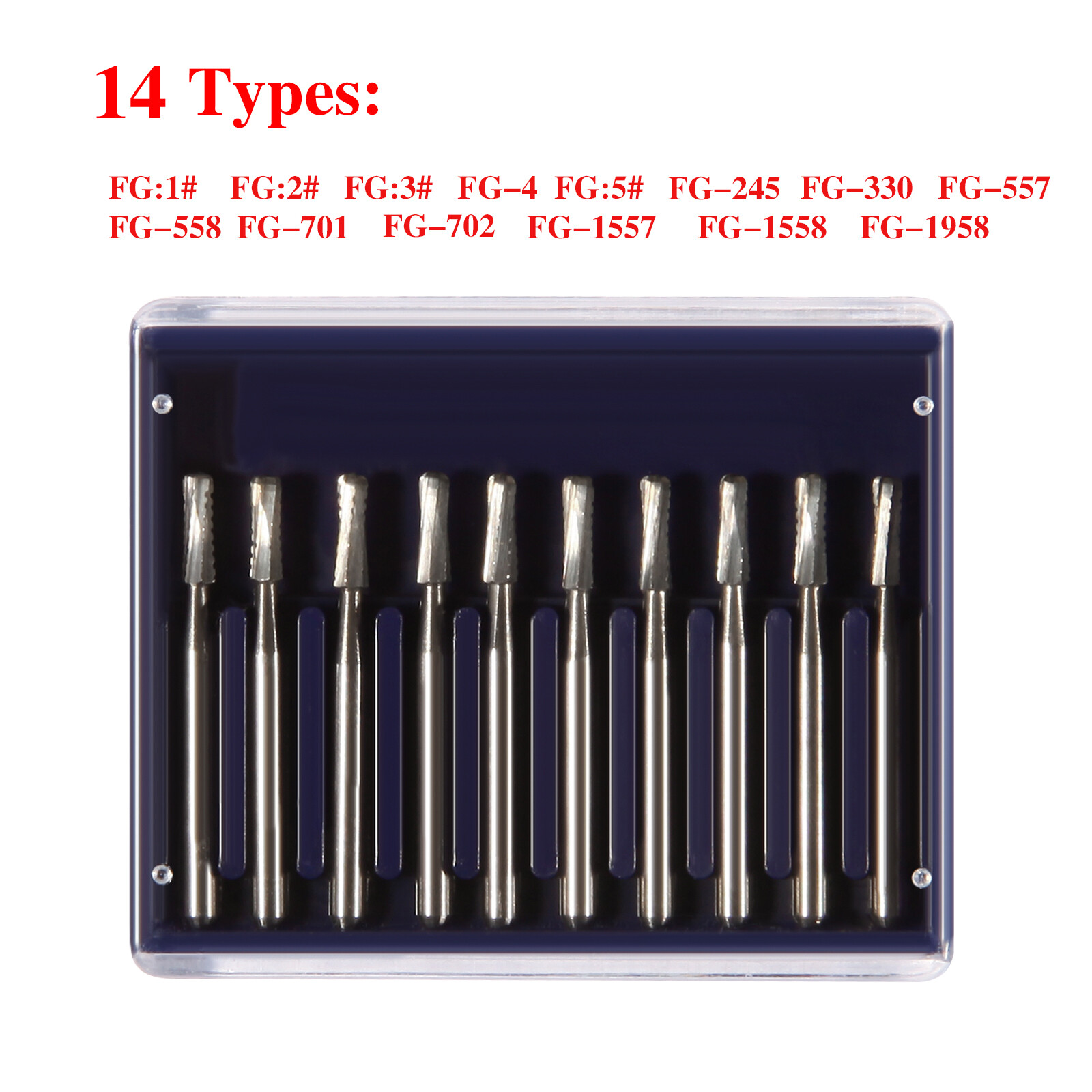 Dental Carbide Burs FG1/2/3/4/5/330 Round for High Speed Handpiece 10 Pcs/set