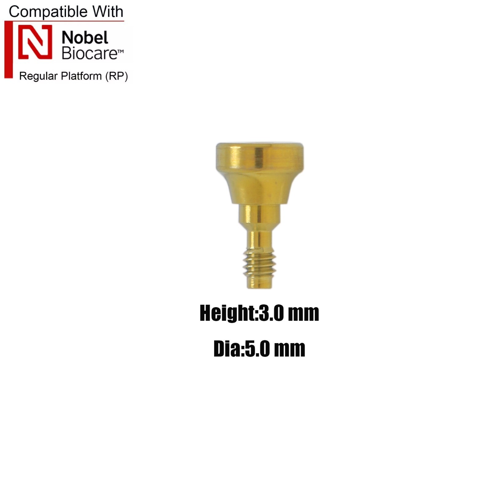 NobelActive Dental Healing Abutment Cap Fit Nobel Biocare Height 3/5/7mm RP NP
