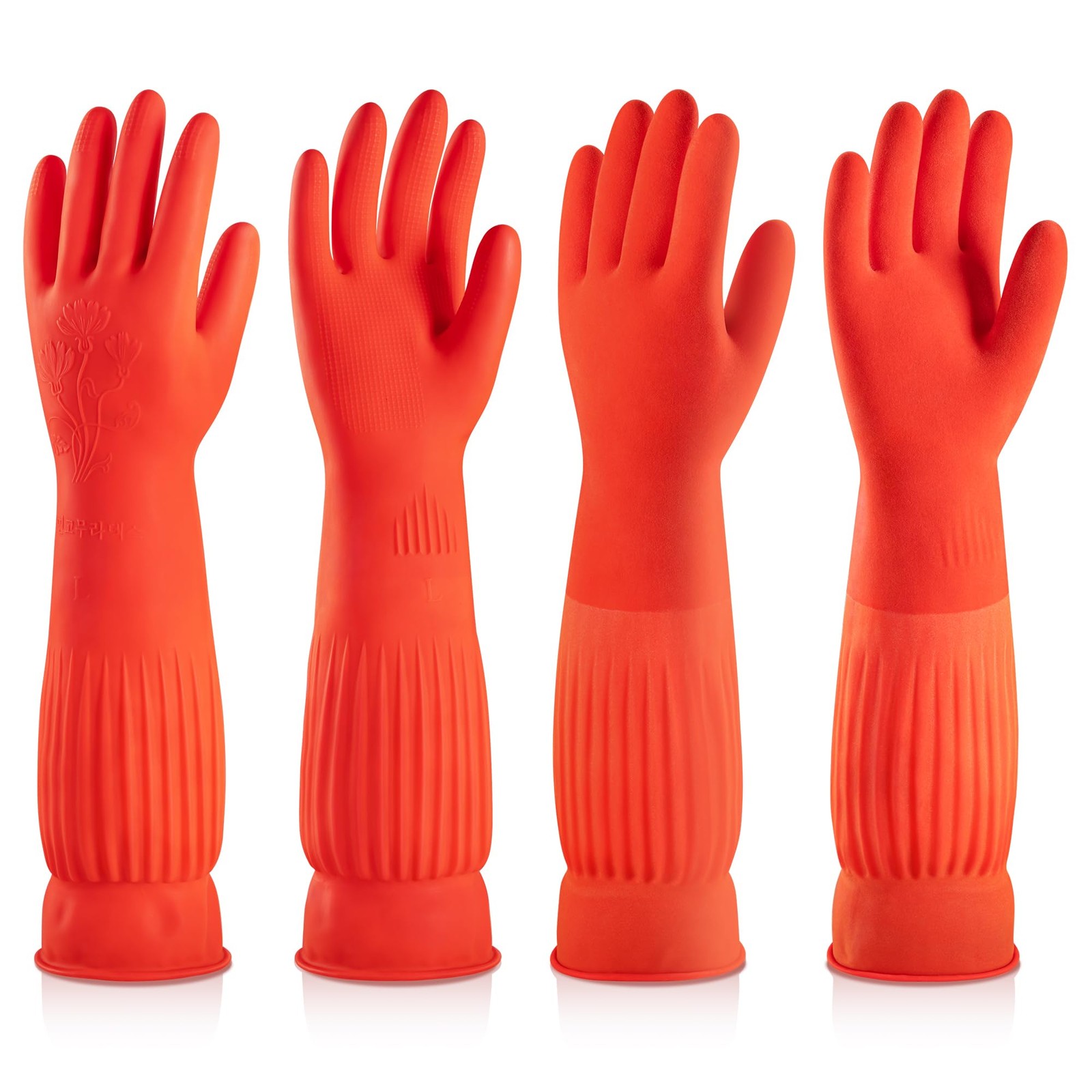 Rubber Dishwashing Cleaning Gloves (2-Pair) – Soft Fleece Lining, Reusable, W…