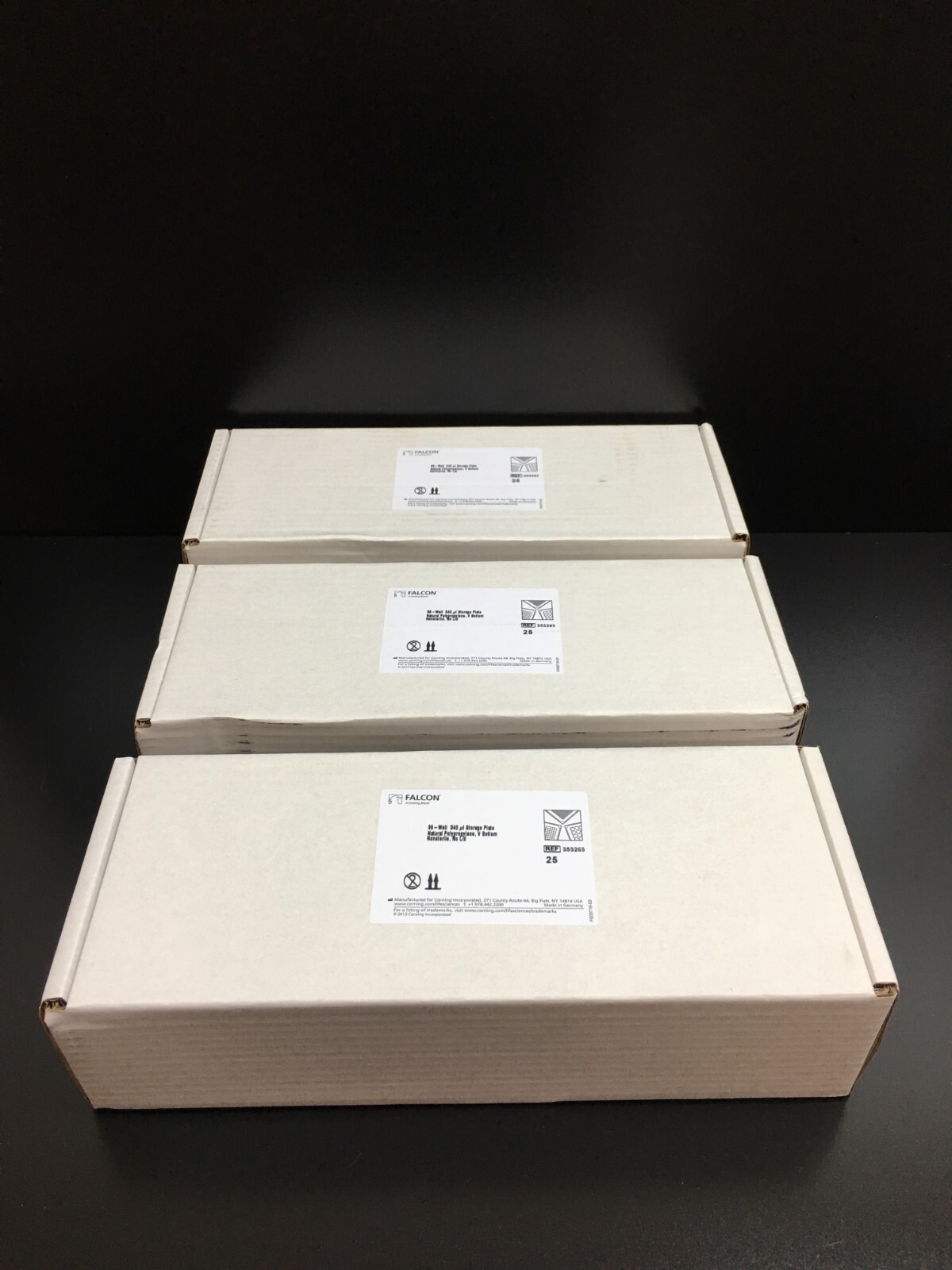 Corning Falcon REF 353263 96-well Clear V-Bottom Storage Microplate 340uL Lot