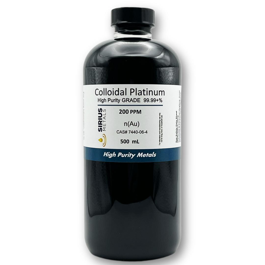 True Colloidal Platinum 200 ppm 500 mL (16.9 Fl Oz) in clear Plastic Bottle