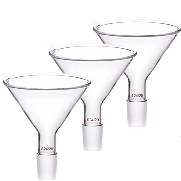 Wholesale 50mm – 150mm Clear Glass Funnel w/ Standard Connector Lab Glassware