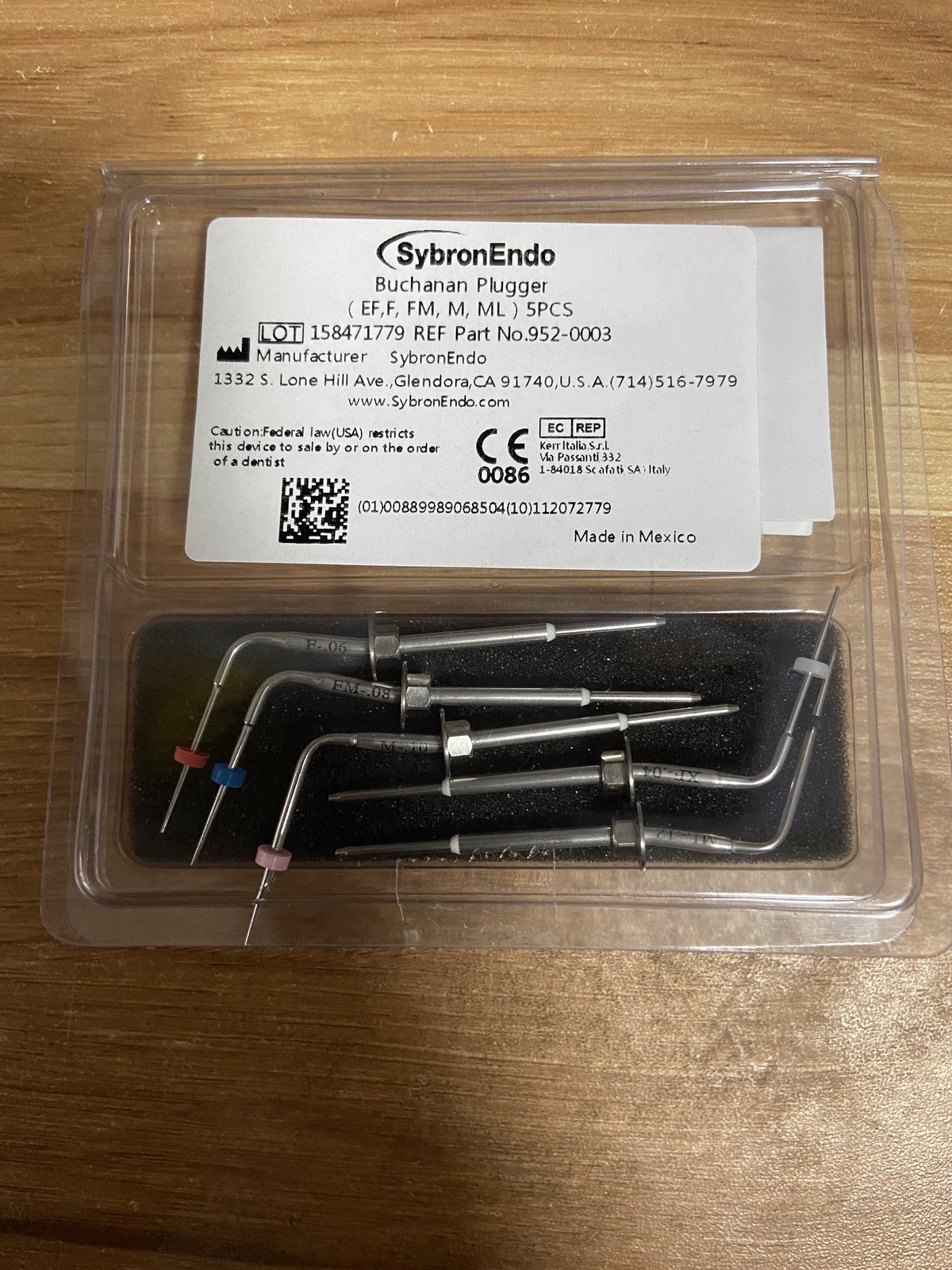 Kerr SybronEndo Buchanan System B Heat Pluggers Fill Obturation Tip Kit 952-0003