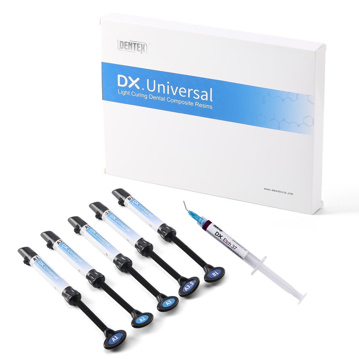 Dental Light Cure Composite Syringe Resin+Etching Gel+Etching Adhesive kit
