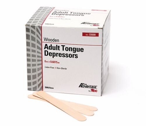 Pro Advantage 72000 Tongue Depressor Adult, 6″x11/16″ (500/BX, 10/CS)