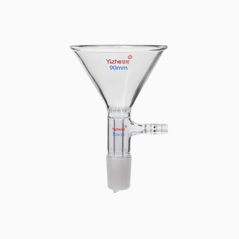90mm Transparent Glass Filter Funnel with 24/29 Standard Joint School Lab Use