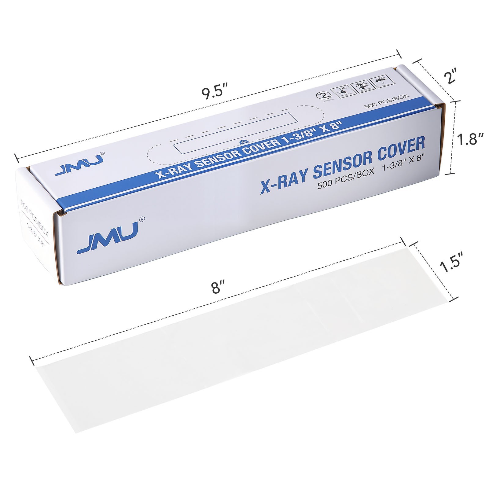 500PCS/Box JMU Dental X-Ray Sensor Covers Disposable Sensor Sleeves 2 Sizes