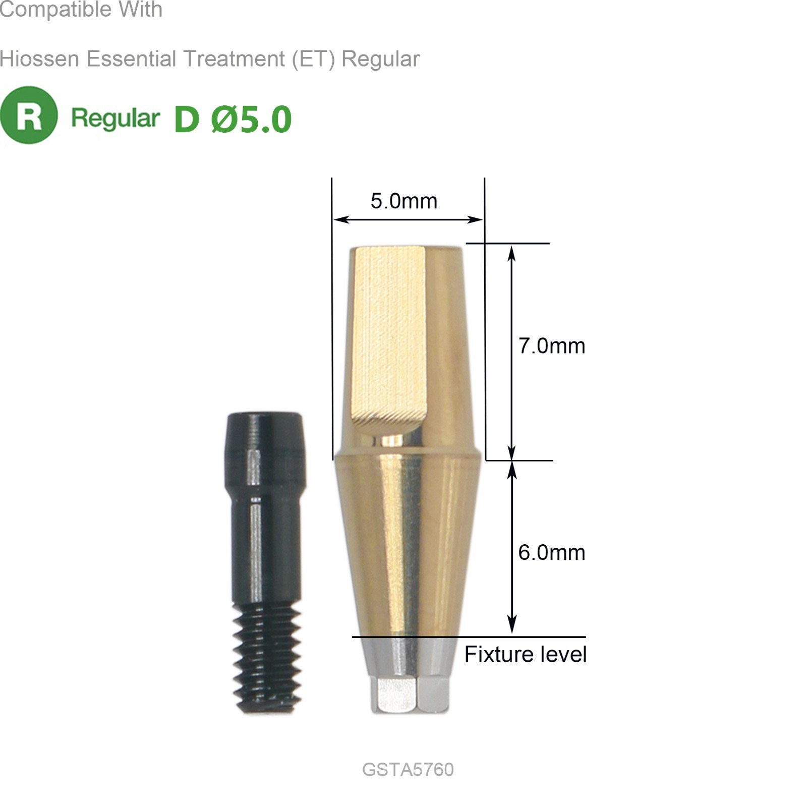 US Implant Hex Transfer Abutment Regular Straight Fit Osstem Hiossen TS D Ø5.0