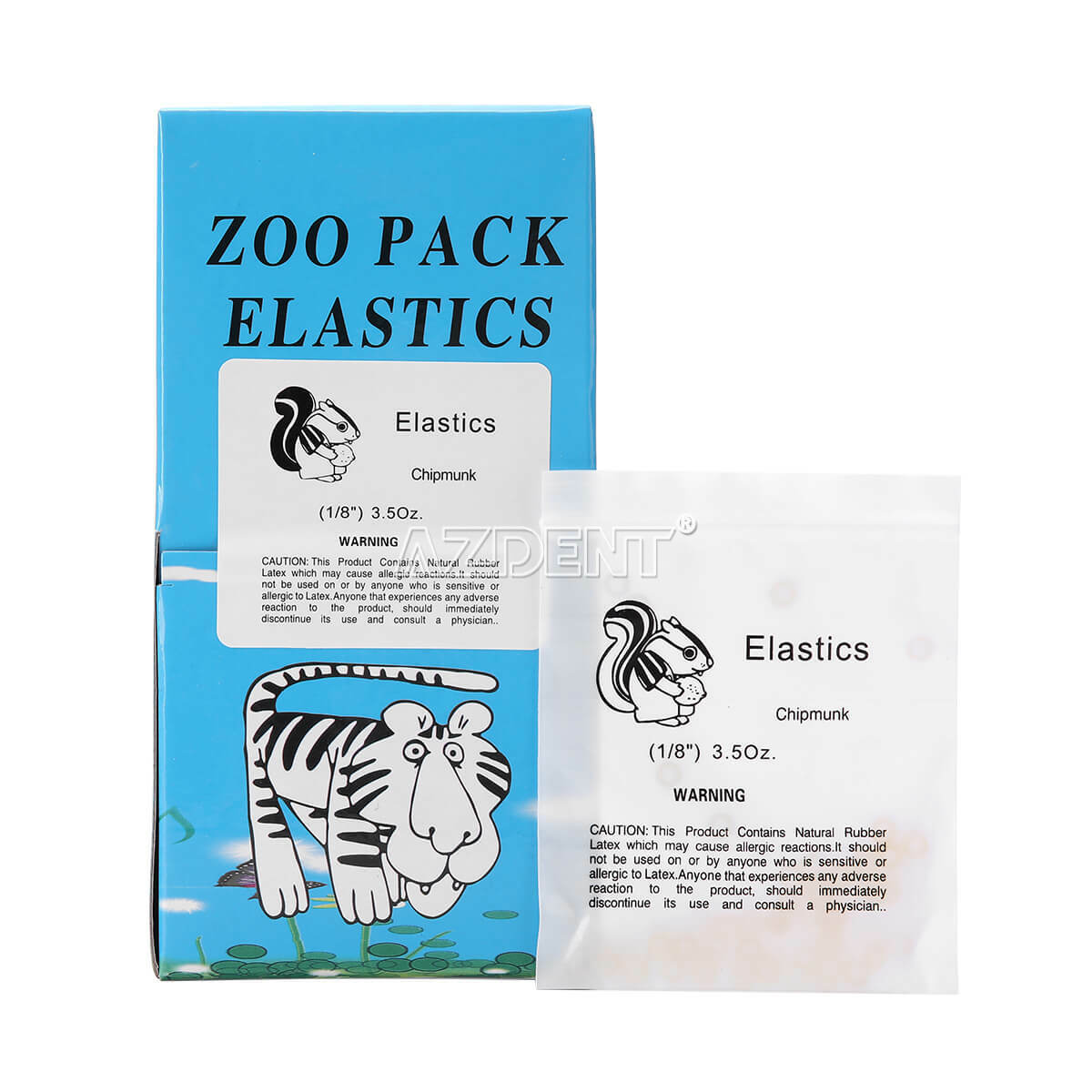 Dental Orthodontic Elastics latex Rubber Bands 5000pcs 3.5 OZ 1/8(chipmunk)