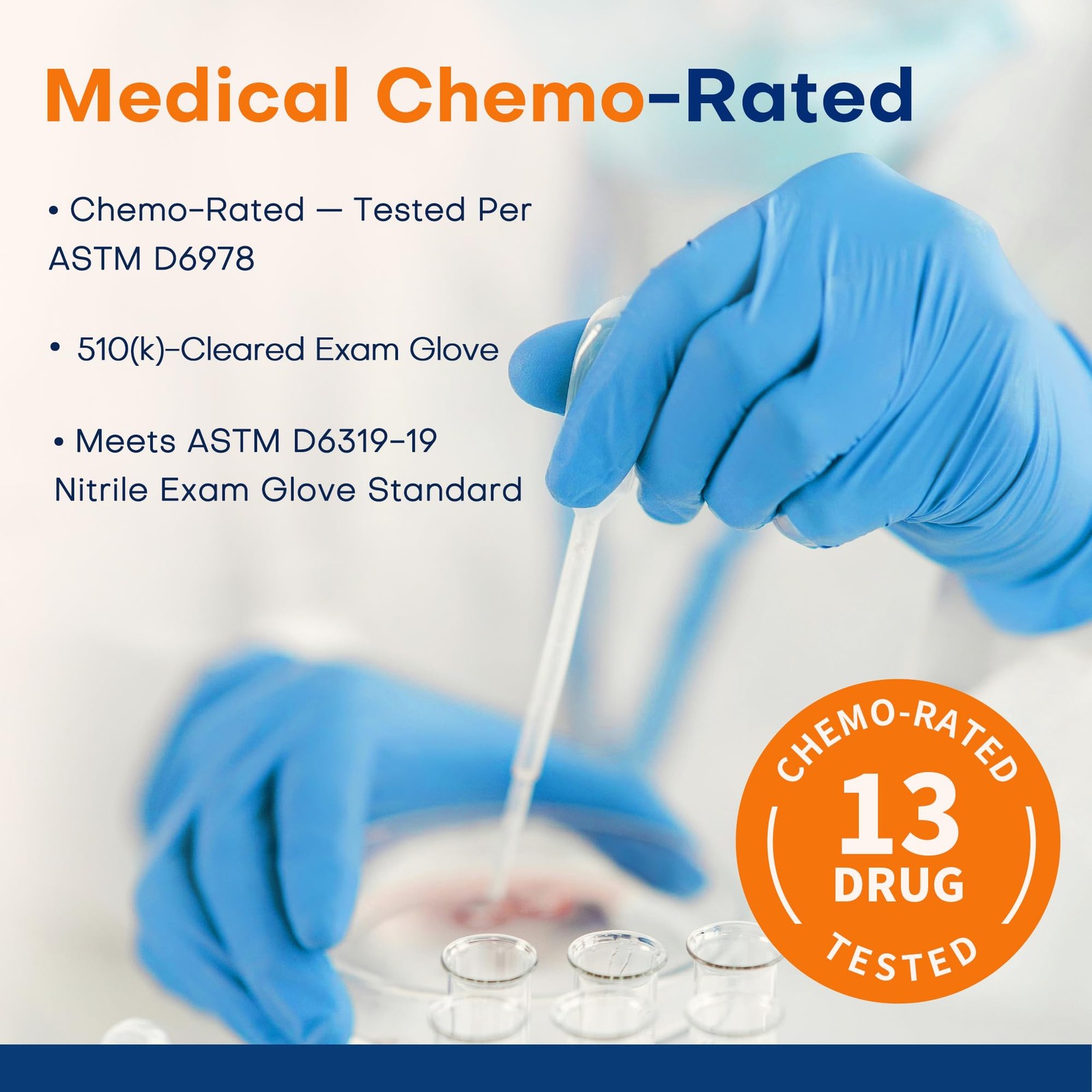 100 Count Nitrile Exam Gloves Latex Free Disposable Blue