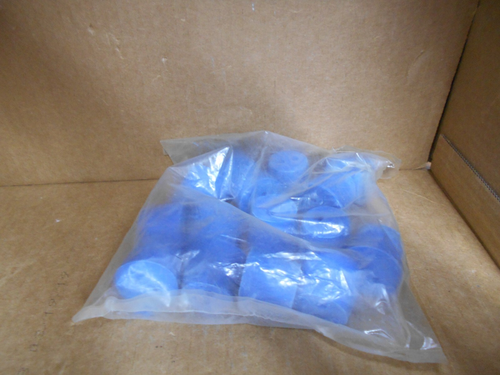 Blue Rubber Test Tube Stopper 25.5mm X 31.5mm X 26.5mm 2 Hole Bag of 16 Stoppers
