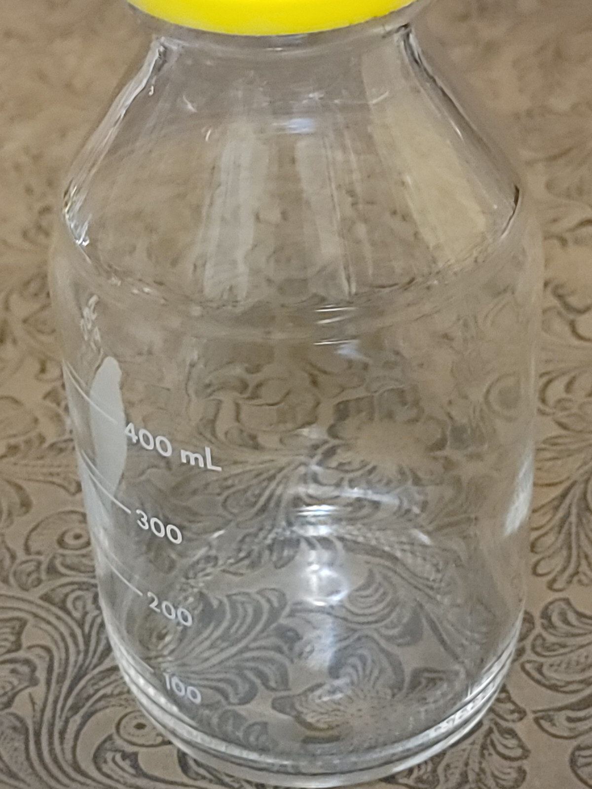 Pyrex 500mL Glass Storage Media Bottle W/GL45 Screw Cap And Drip Ring 1395 #38 ഝ