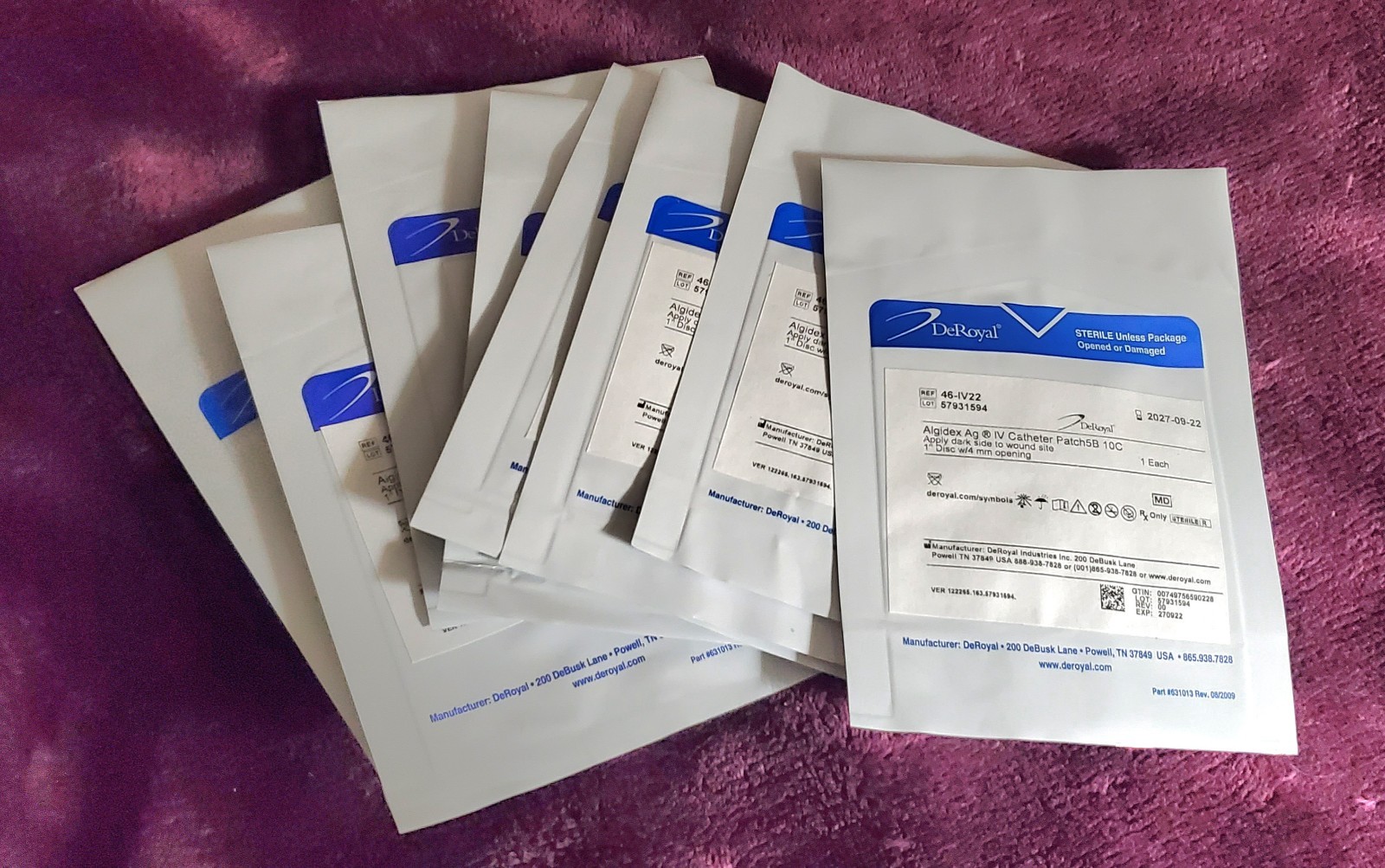 (8X)Algidex AG ANTIMICROBIAL IV DRESSING 1in Disk, 4mm Hole