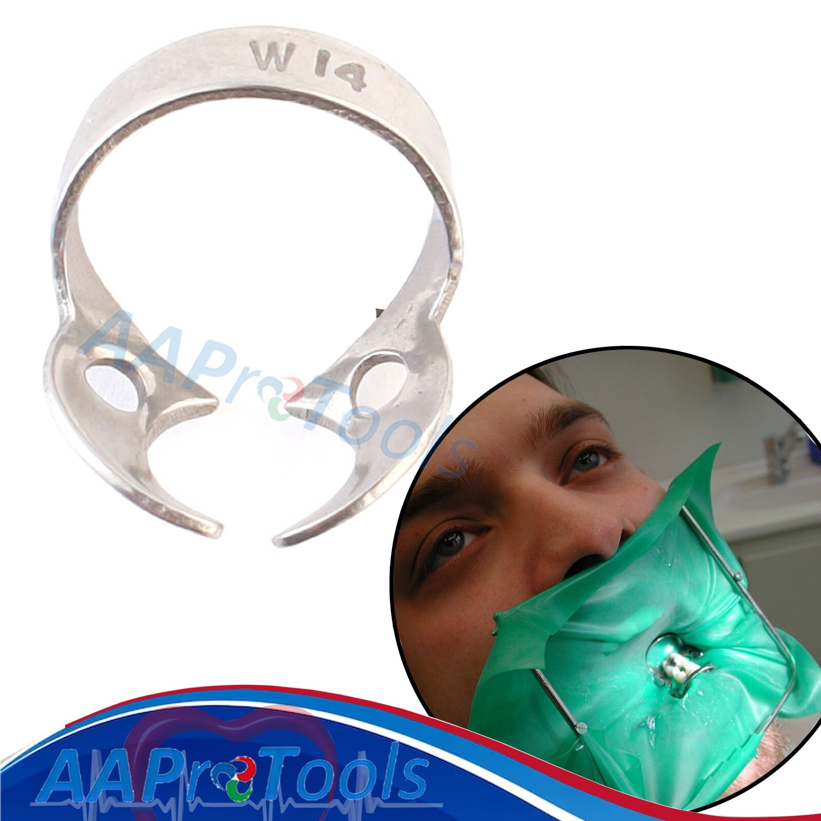 AA Pro 20 Universal Dental Endodontic Rubber Dam Clamp # W14 Surgical Instrument