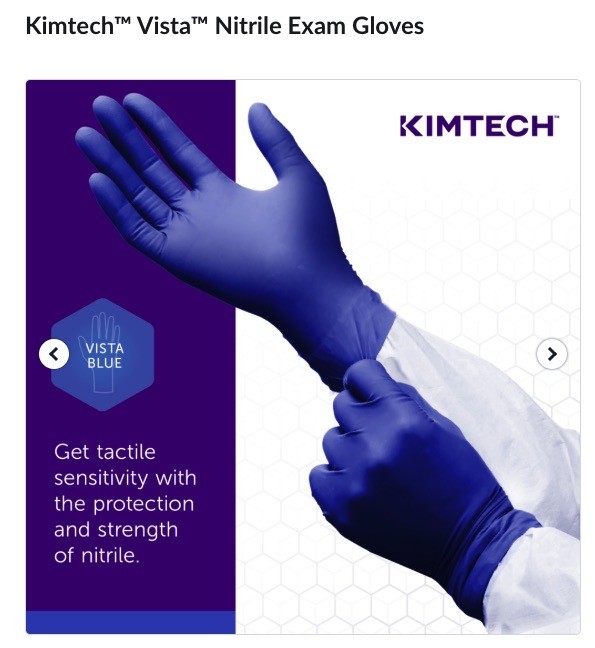 (200/Pk) KIMTECH Disposable Nitrile Exam Gloves Size Medium – Vista Blue 62827
