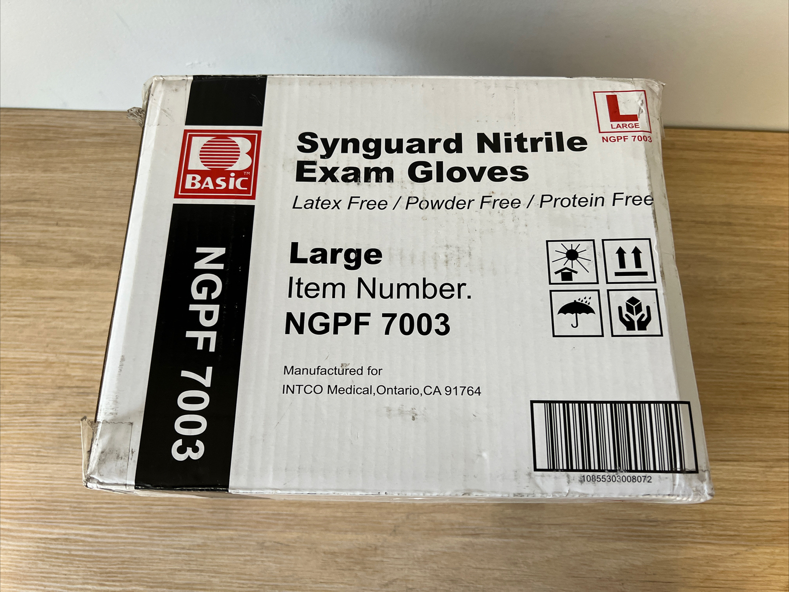 (Case Of 10 Boxes 100 Ct Per Box) Basic Large Disposable Blue Nitrile Gloves