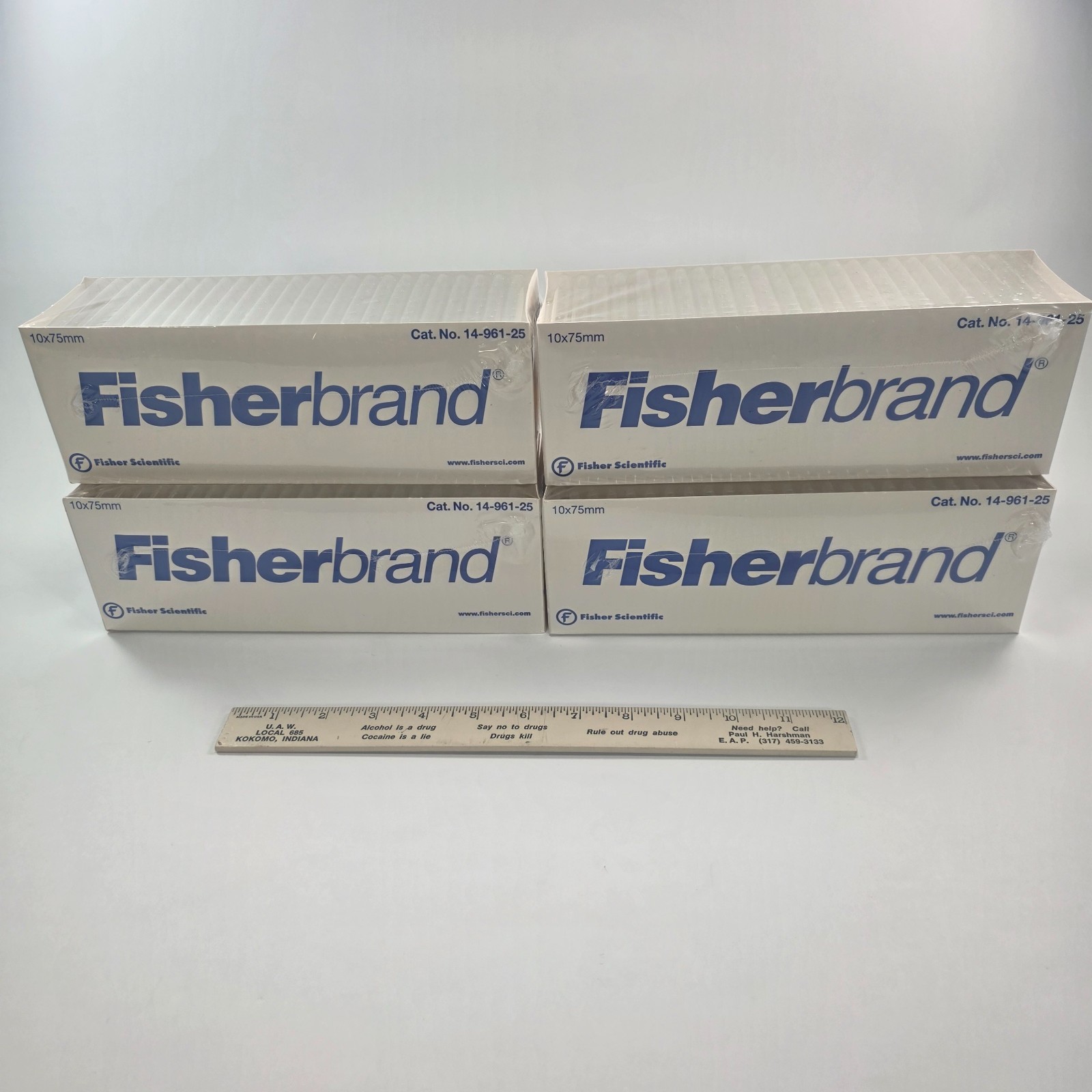 Lot of 4 Fisherbrand 14-961-25 Disposable Culture Tubes 10x75mm Cat No 14-961-25