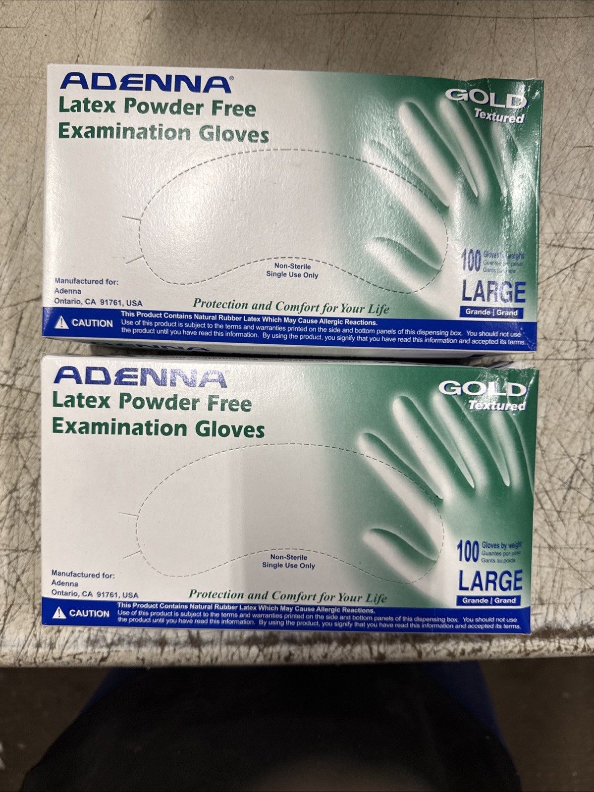 Adenna GOLD Disposable Latex Gloves – 6 Mil, Large (Pack of 100), 2 Pack